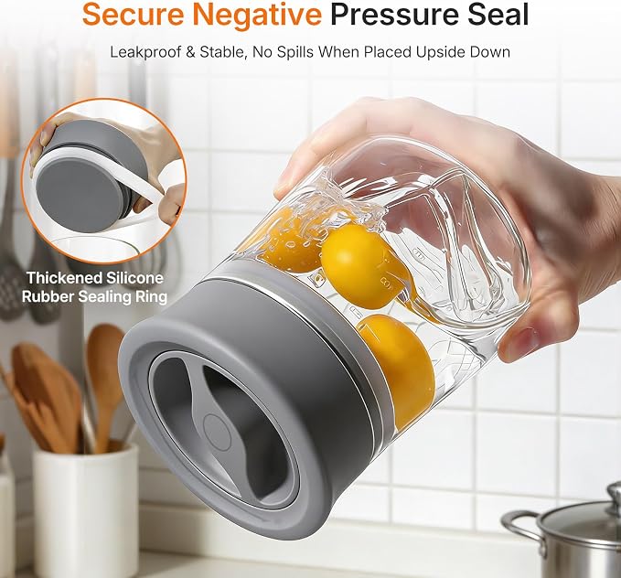 2-Pack 17oz Glass Jar with Airtight Lid, Twist-to-Lock Freshness, Easy Open | Wide Mouth Food Canisters with Silicone Ring, Easy Clean, Clear Borosilicate Jar for Coffee Grounds, Creamer, Candy, Sugar