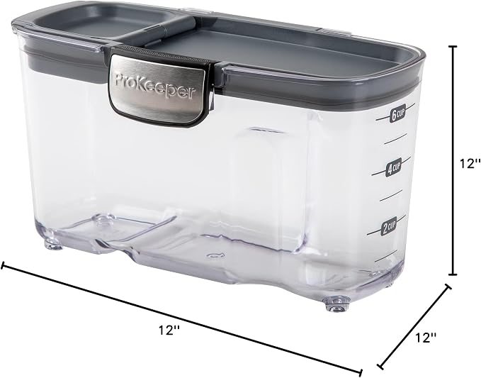Progressive International ProKeeper+ Clear Plastic Airtight Food Baker's Kitchen Storage Organization Container Canister Set with Magnetic Accessories, 2- Piece Set (Cereal 1.5-Quart)
