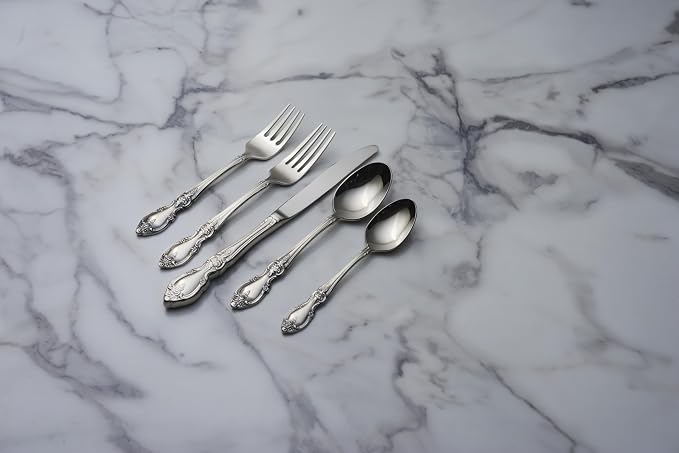 Oneida Louisiana Dinner Forks Silverware Set for 4, Flatware | mirror finish, dishwasher safe | cutlery set for kitchen and dining, utensil set, heavy duty, kitchen essentials