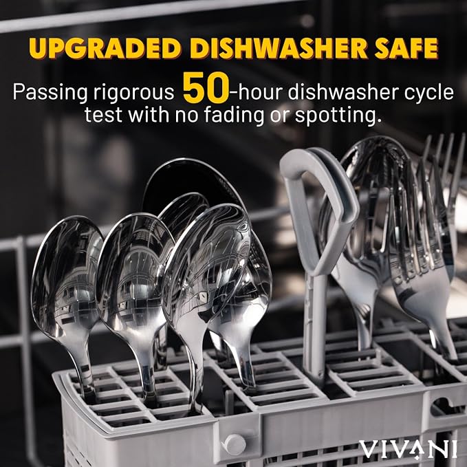 VIVANI 20-Piece Silverware Set for 4, 18/0 Stainless Steel Flatware Set | Dishwasher safe cutlery, ergonomic handle, mirror polished, rust resistant for everyday use, small household, family dinner