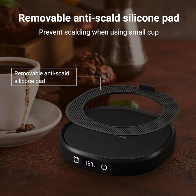 Coffee Mug Warmer & You are Awesome Mug Set, Electric Cup Warmer for Desk | Beverage Warmer Plate for Coffee, Tea, 4 Temperature Setting, 8-Hours Auto Shut Off, 14oz Mug with Spoon & Lid Included