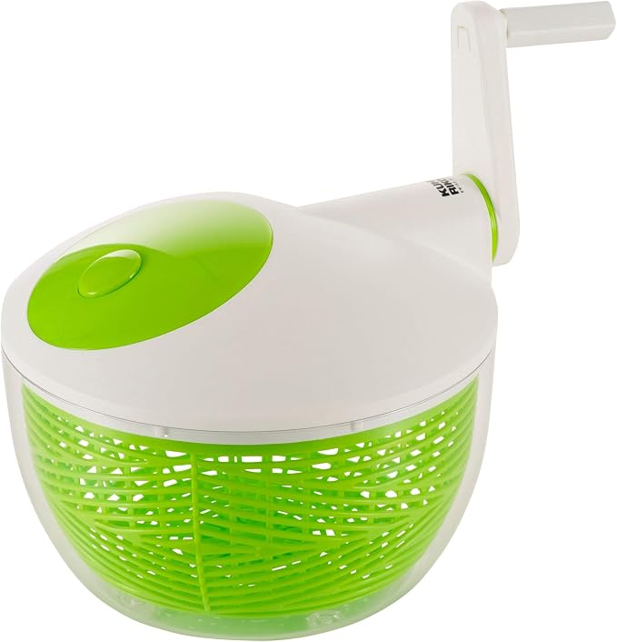 KUHN RIKON Salad Spinner with Side Handle and Instant-Stop Button, 21cm