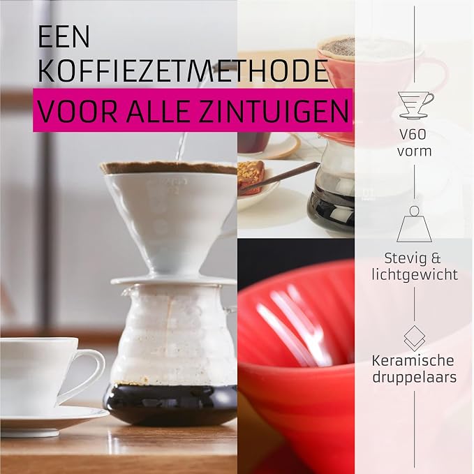 Hario V60 Ceramic Coffee Dripper Pour Over Cone Coffee Maker Size 01, Red
