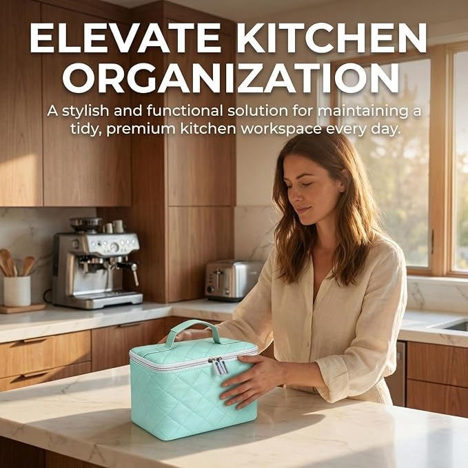 Hand Mixer Storage Case for KitchenAid 5, 6, 7 and 9 Speed Mixers | Portable Design With Carry Handle For Home Bakers, Kitchen Storage, Baking Classes And Travel, Green - Case Only