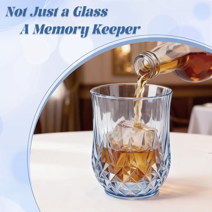 24 Pack Plastic Stemless Wine Glasses, 12oz Unbreakable Wine Cups | Reusable Fancy Vintage Drinking Glass Bulk for Cocktail, Whiskey, Juice, Elegant Decor for Wedding, Party & Holiday Events