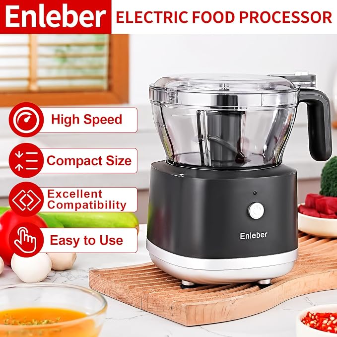 Food Processor Electric Food Chopper with 4.5-Cup(1000ml) Vegetable Chopper & Meat Grinder,BPA Free, Stainless Steel Blade for Chopp, Slice, Mince, Grind, and Puree, for Baby Food & Family Use | Vegetable Chopper & Meat Grinder BPA Free, Stainless Stee...