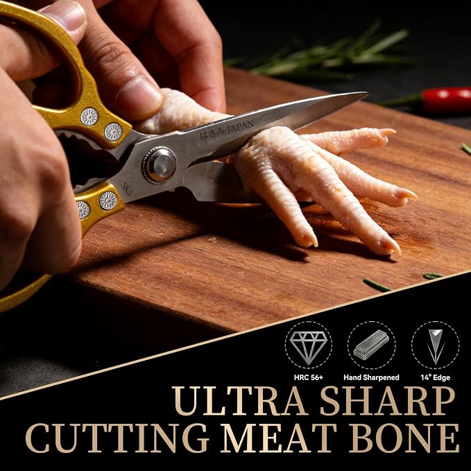 Kitchen Scissors for Food, Multi-All Purpose Japan Kitchen Shears, Heavy Duty Poultry Shear Dishwasher Safe Chicken Scissor, Seafood Shears, Meat Scissors Gifts for Men Women