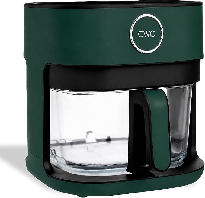COOK WITH COLOR 1400W 5.5Qt Digital Kitchen Air Fryer with Glass Basket, 8 Presets Healthy Cooking Options, Bake, Fry, Reheat, 60-Min Timer, Adjustable Temperature Control 175°F–400°F, Sage