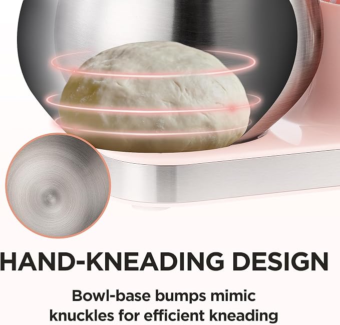 Electric Stand Mixer 5.3QT 6+P Tilt-Head Speed Pink | Standing Food Mixer with Egg Cream Whisk, Dough Hook & Flat Beater, Perfect Bread Dough Mixer for Home Baking and Daily Use