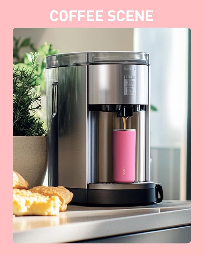 TOURIT 16 oz Insulated Stainless Steel Travel Mug with Lid, Leak-Proof Double-Wall Vacuum Tumbler, Reusable Coffee Cup - Purple