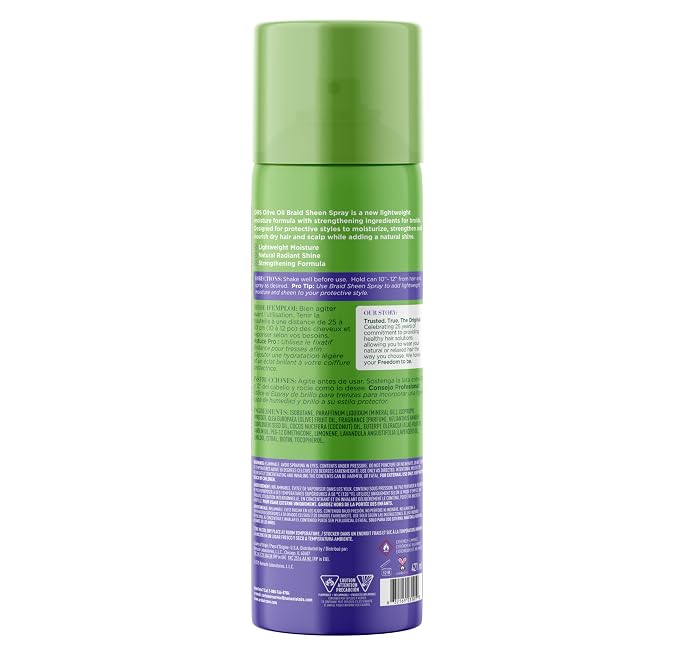 ORS Olive Oil Braidzone Braid Sheen Spray with Lavender, Acai & Biotin for Hair & Scalp Nourishment 10 Ounces