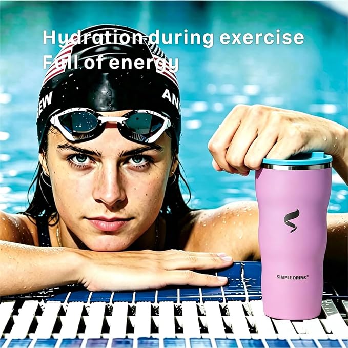 30 oz Insulated Tumbler with Straw and Lid, Pink Aqua | 18/8 stainless steel, double-wall vacuum insulation, BPA-free materials, reusable straw, for everyday hot and cold drinks.