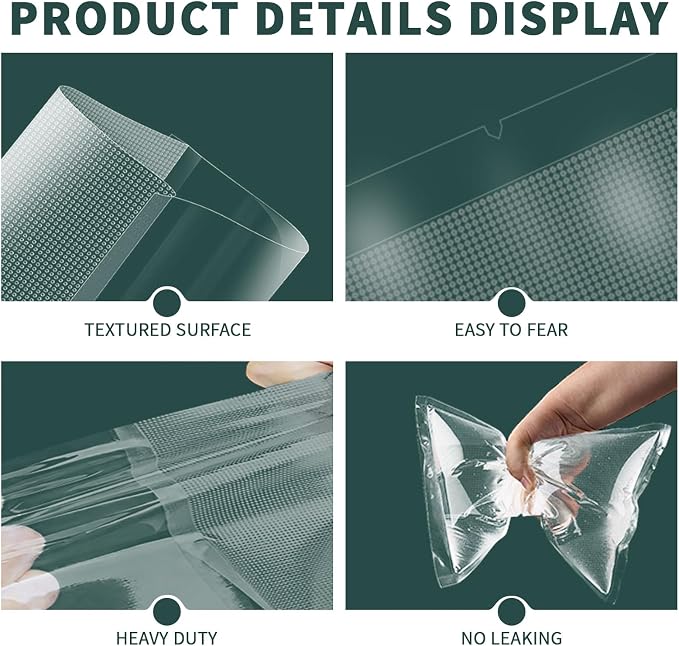 Vacuum Sealer Bags for Food - 50 Pack Precut 11"x16" | Commercial Grade BPA-Free | 6X Longer Freshness Airtight Storage | Fits All Clamp Machines | For Freezer & Sous Vide
