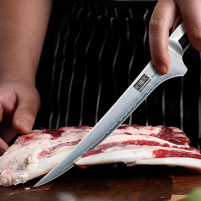 HOSHANHO Fillet Knife 7", Japanese Boning Knife for Meat Cutting Fish | High Carbon Steel Fish Fillet Knife, Professional Filet Knife with Ergonomic Rosewood Handle, Ideal Gift for Men and Women