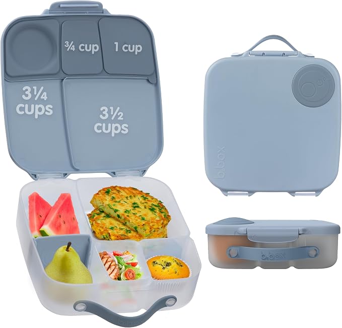 b.box Lunch Box, 8.5 Cup Bento Box for All Ages, Snack Box, Food Containers | Lunch Box Kids + Adults, Lunch Containers, 4 Compartments, Leak Proof, Dishwasher Safe, BPA Free, PFAS Free — Chill Out