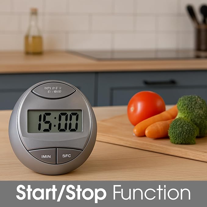 Digital Kitchen Timer Magnetic – Loud Alarm Countdown Timer & Stopwatch, Large Display Egg Timer for Cooking, Baking, Shower, Study, Classroom, Exercise, Portable Kitchen Timer Digital