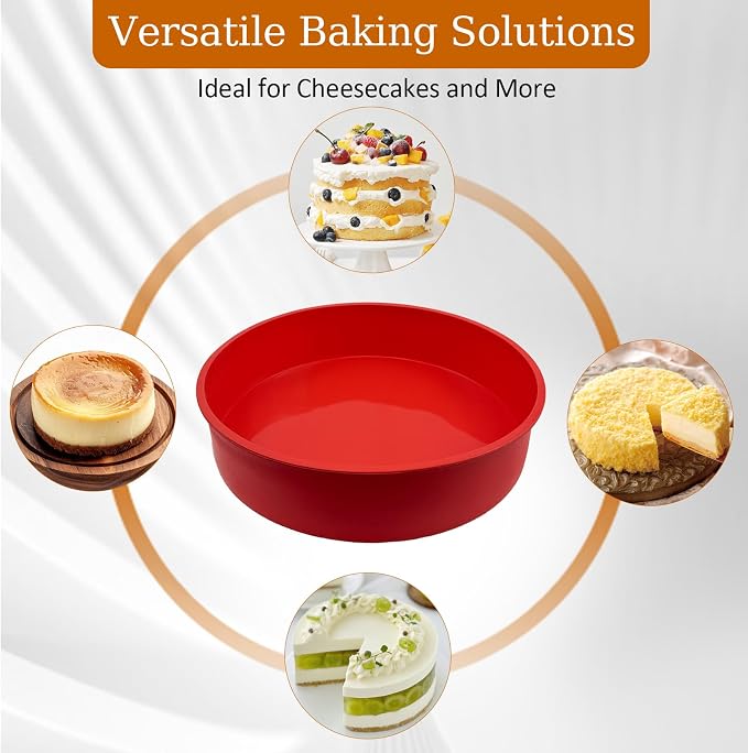 LynxLink Silicone Springform Pan Protector with Baking Mat Set for 9 inch Cheesecake Pan,Baking Pan,Cake pan - Cheesecake Water Bath Protector and Prevent Cake from Sticking to Bottom and Side