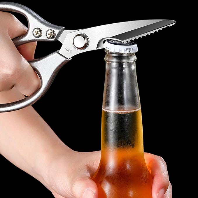 Sharp Kitchen Scissors Aluminum Alloy Handle Stainless Steel Cooking Shears | Heavy Duty Stainless Steel Cooking Shears, Sharp Multi-Purpose Food Scissors for Cutting Chicken, Meat, Poultry, Seafood