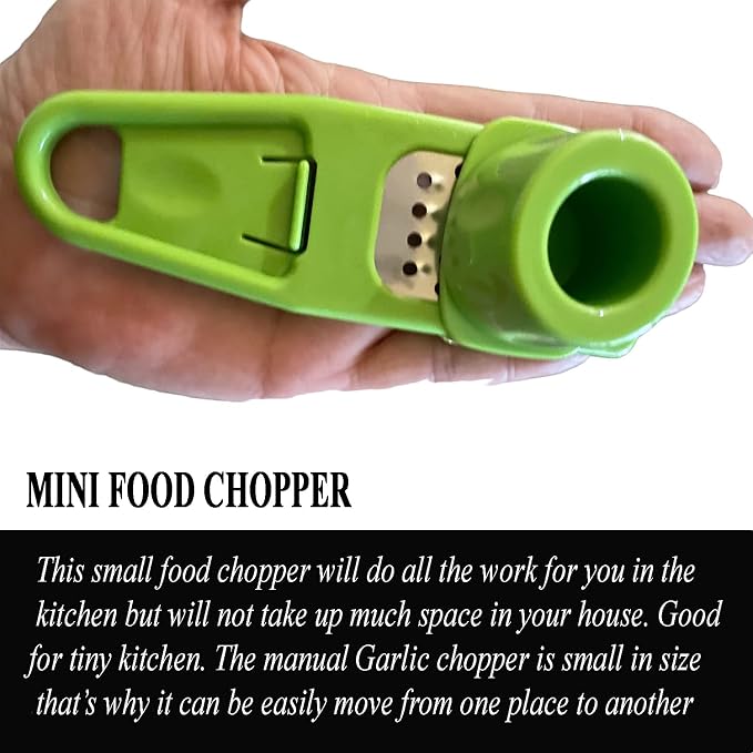 Angel's Peel Lounge Multipurpose Garlic Mincer and Garlic Crusher - Easy Squeeze Clean Garlic Press, Dishwasher Safe Sturdy Tool Compact and Portable Design for Extracts More Paste Per Clove - Green