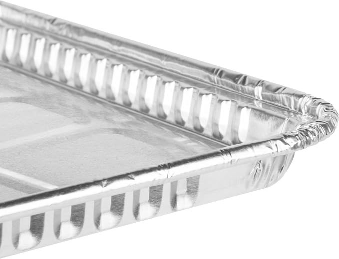 (200 Pack) 1/4 Size Cookie Sheet Baking Cake Pans l 12.8” x 8.9” Disposable Aluminum Foil Trays l Premium Heavy Duty Nonstick Baking Sheets Reusable
