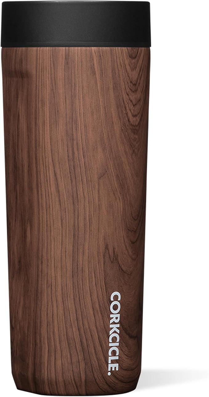 Corkcicle Commuter Cup Travel Mug - Insulated Coffee Mug with Lid - Keeps Drinks Cold 18 Hours - 360° Spill-Proof Sip Lid - Holiday Gift - Great for Gifting Warmth - 17 oz - Walnut World