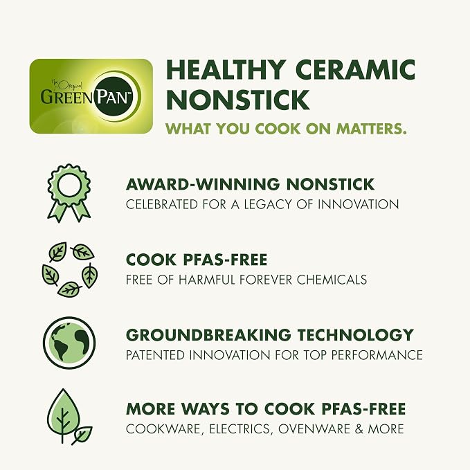 GreenPan Valencia Pro 9.5" Ceramic Nonstick Crepe Pan, Hard Anodized | PFAS-Free Nonstick, Induction Ready, Compatible with all Stovetops, Hard Anodized, Gray, Dishwasher Safe, Oven Safe to 600F