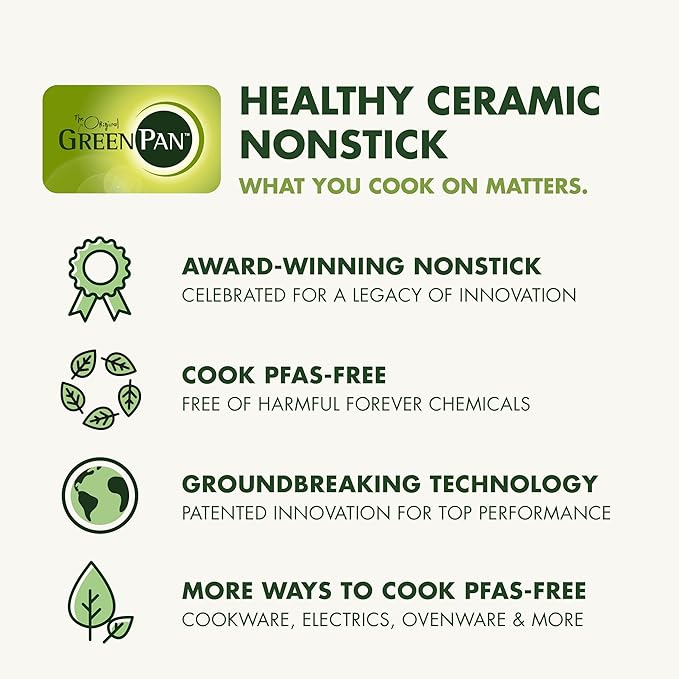 GreenPan Swift 8" Nonstick Frying Pan Skillet, Ceramic PFAS-Free Kitchen Cookware, Dishwasher & Oven/Broiler Safe to 600°F, Gold-Tone Stainless Steel Handle, Black