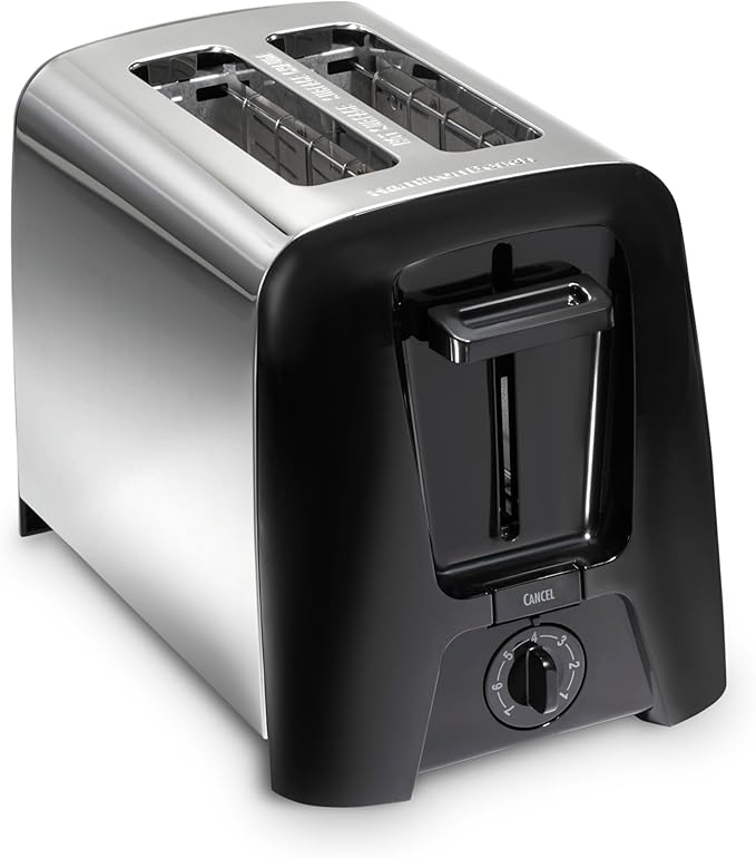 Hamilton Beach 2 Slice Toaster with Extra Wide Slots, Shade Selector, Auto-Shutoff, Cancel Button and Toast Boost, Black