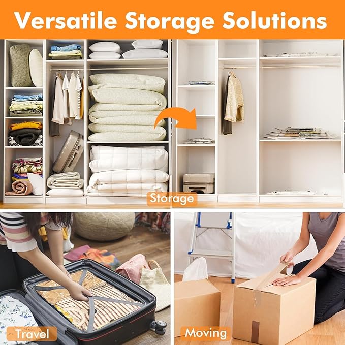 GONGSHI Vacuum Storage Bags, Space Saver Seal Bags For Clothing, Travel Luggage,Blankets, Comforters, Pillows, Clothes Storage.36 Combo