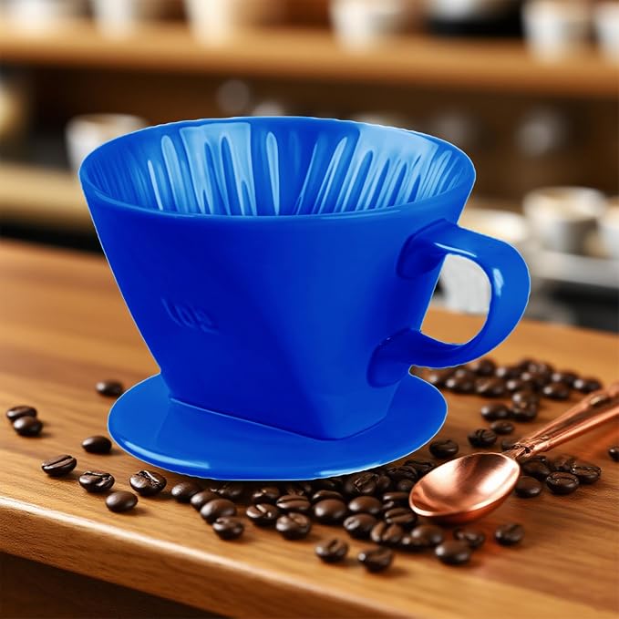 Ceramic Pour Over Coffee Dripper, V-Shaped Coffee Filter Cone | Brews rich, balanced coffee with a 3-hole design for smooth extraction and consistent flavor in every cup.