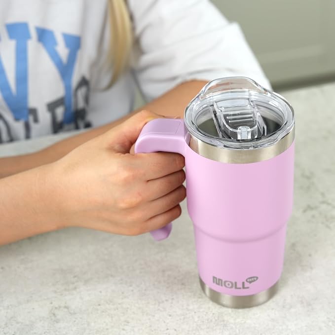 16 oz Tumbler with Handle, Lid & Straw,Apple Green | Reusable Stainless Steel Vacuum Insulated Tumbler Cups with Lid and Straw for Women, Girls