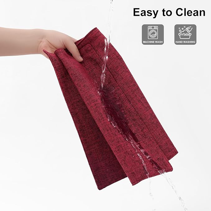 Homaxy Cloths Placemats for Dining Table Set of 6, 13" x 19", Red | Heat Resistant, Washable, Cotton Linen Blend Table Mats, Easy to Clean Place Mats, Indoor Outdoor