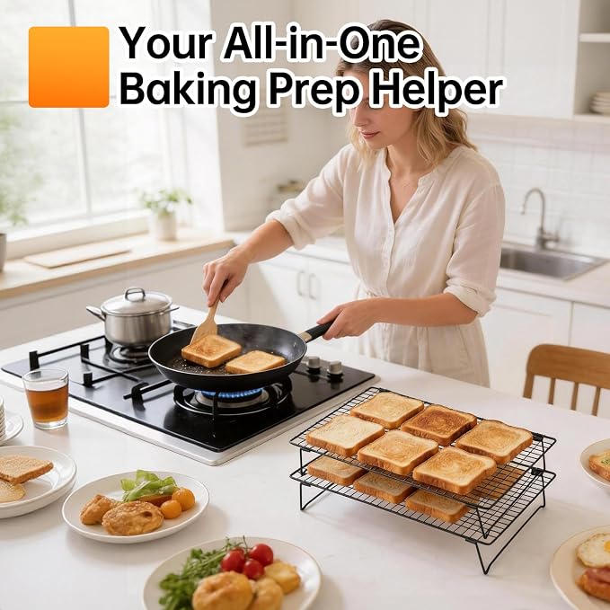 Cooling Racks for Cooking and Baking, Bread Cooling Rack Sourdough, 2PCS | Collapsible Baking Cooling Rack with Legs, Sourdough Bread Cake Cookie Cooling Racks, Baking Accessories Dishwasher Safe