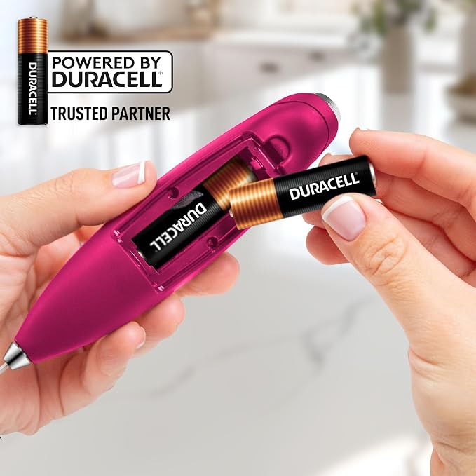 Zulay Kitchen Powerful Milk Frother Wand With Duracell Batteries - Ultra Fast Handheld Drink Mixer - Electric Whisk Foam Maker for Coffee, Lattes, Cappuccino & Matcha - Double Whisk - Dragonfruit