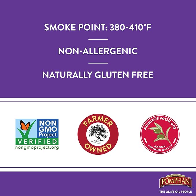 Pompeian Keto Extra Virgin Olive Oil & 100% Avocado Oil Cooking Spray, Buttery Flavor, Perfect for Sauteing, Stir-Frying, and Roasting, Naturally Gluten Free, Non-Allergenic, Non-GMO, No Propellants, 5 FL. OZ., Single Bottle