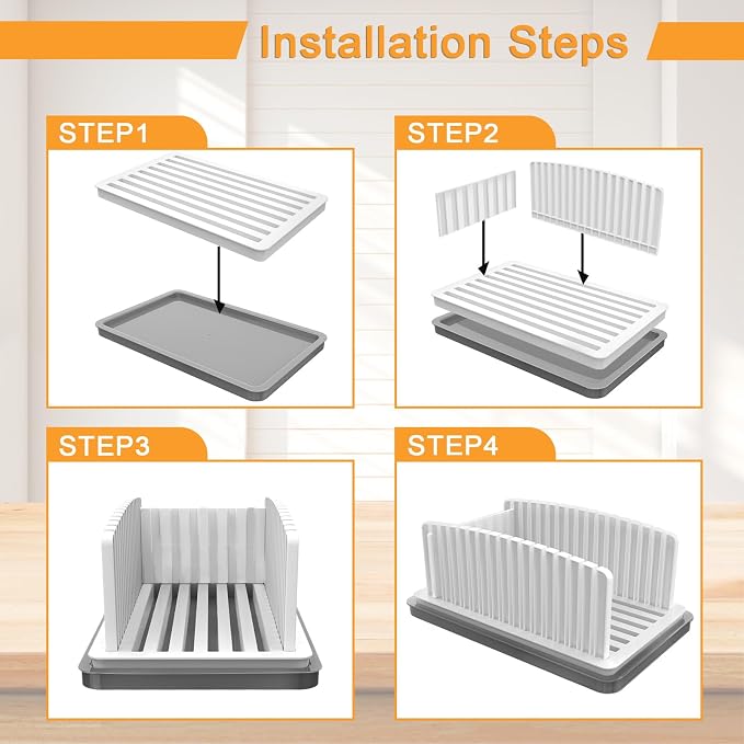 Kiss Core New Upgrade Bread Slicer for Homemade Bread with Adjustable Width | Bread Slicing Guide Foldable and Compact Cutting Guide with Crumb Tray Suitability for Homemade Bread Bagel Cakes