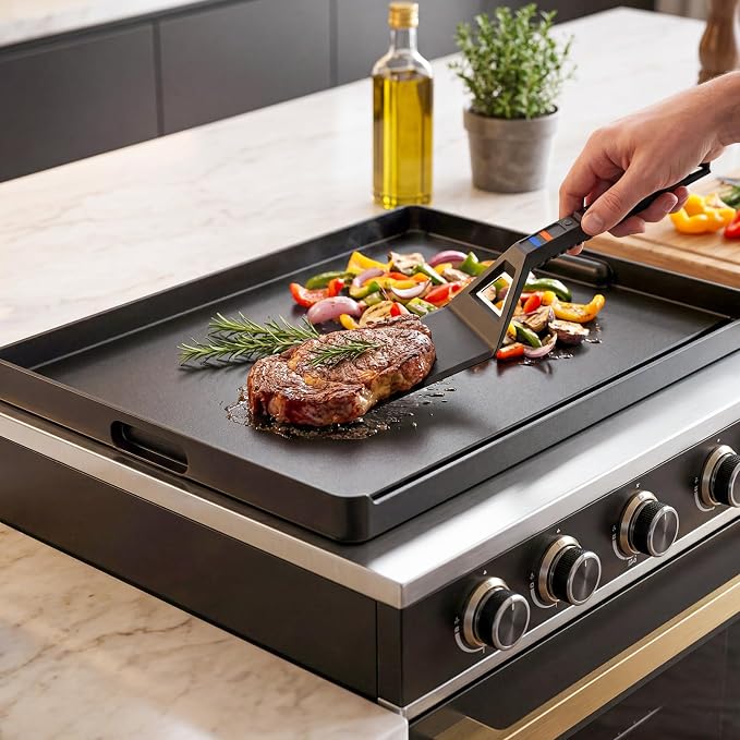 Utheer Griddle Combo Set, 23 Inch Ceramic Nonstick Cast Aluminum Griddle | Large cooking surface supports outdoor BBQ and indoor meals, designed for flexible grilling and easy cleanup