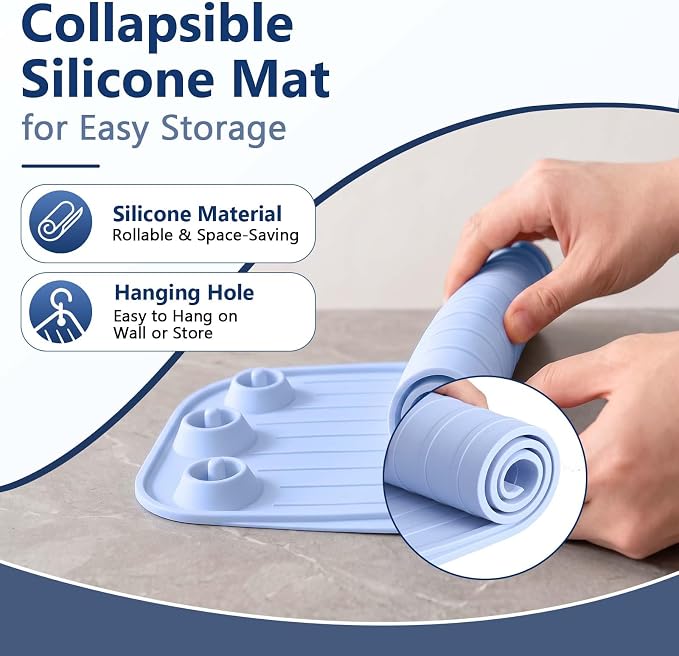 Upgraded Mixer Slider Mat for KitchenAid 4.5-5 Qt Tilt-Head Stand Mixer | Silicone Countertop Mover with 3 Attachment Storage Slots, Non-Slip Mixer Pad Organizer for Dough Hook Whisk Flat Beater