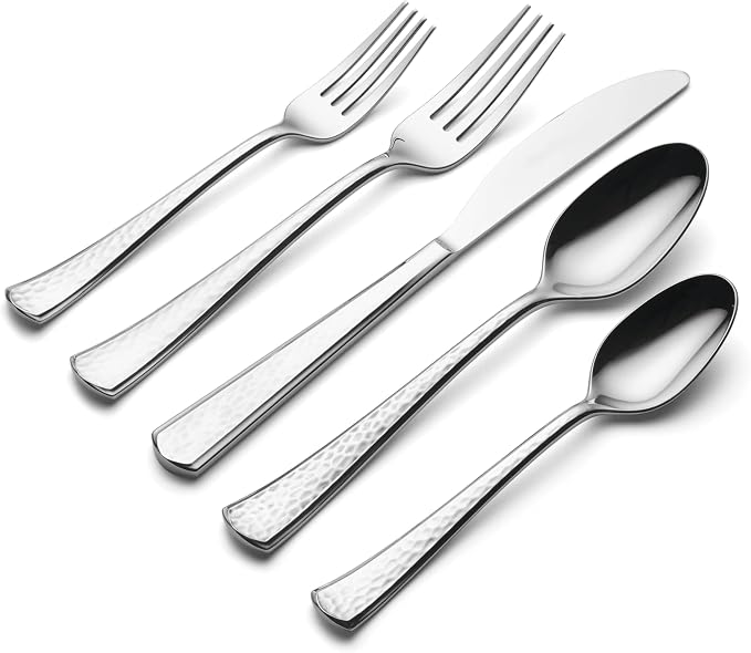 Oneida Etta 20-Piece 18/0 Silverware Set for 4, Flatware | mirror finish, dishwasher safe | includes knives, forks, and spoons | cutlery set for kitchen and dining