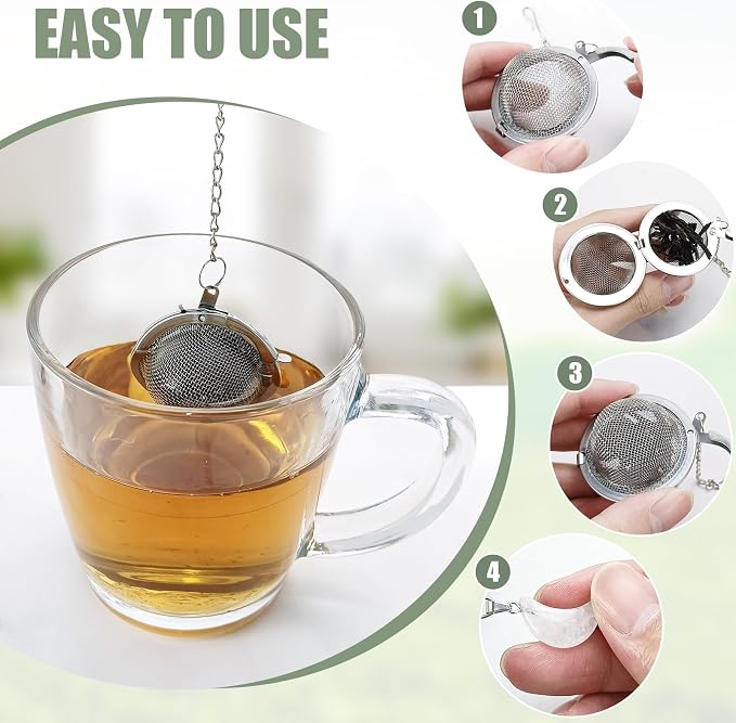 2Pcs Tea Infuser, 2.1 inch Tea Ball with Crystal Moon Pendant,Tea Strainer | Stainless Steel,Tea Diffuser Tea Steeper for Filtering Tea,Tea Infusers for Loose Tea