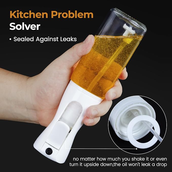 Glass Olive Oil Sprayer For Cooking, 2026 New Upgraded Powerful Even-Spray Oil Dispenser for Kitchen, Air Fryer, Salad, BBQ (220ml)