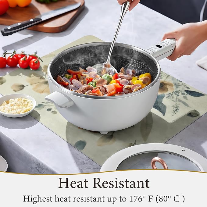 Vinyl Placemats Set of 4-12x17 Inch - Heat Resistant Washable Place Mats Waterproof Non-Slip Wipeable Table Mats for Dining Table Decor, Spring Outdoor Plastic Placemat