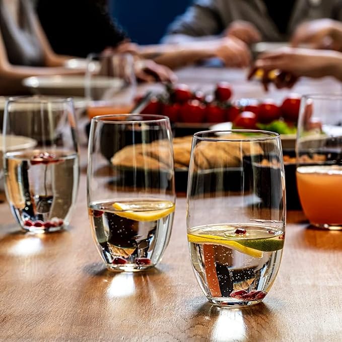 Krosno Water Glasses Set of 6, 17.2 oz, Blended Collection | Drinking Glasses, Lead-Free Crystal Glassware, Juice Glasses, Water Glass Set, Dishwasher Safe, Made in Europe
