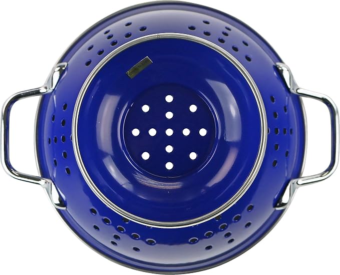 Calypso Basics by Reston Lloyd Powder Coated Enameled Colander, 1 Quart, Indigo