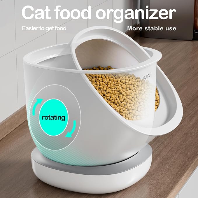 CTIME Airtight Cat Food Container for Small Dog Bird Pet Treats & Dry Food -6 lb(White)