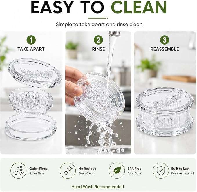 2PCS Clear Manual Garlic Twister Mincer, Crusher & Grinder for Ginger, Herbs