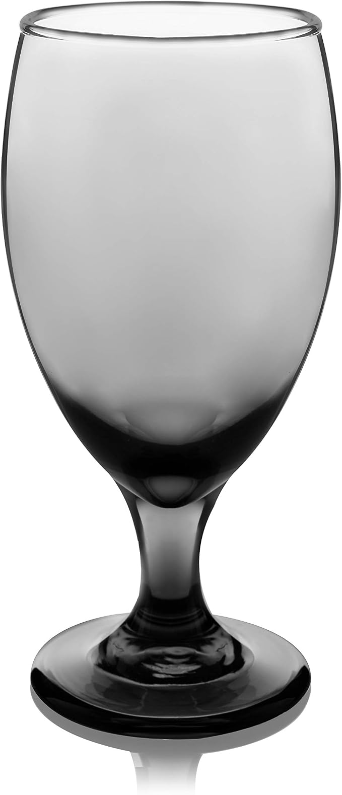 Libbey Classic Smoke Goblet Beverage Glasses, Set Of 6 Timeless Goblet Drinking Glasses - Dishwasher Safe Glass Goblets for Wines, Smoothies & More