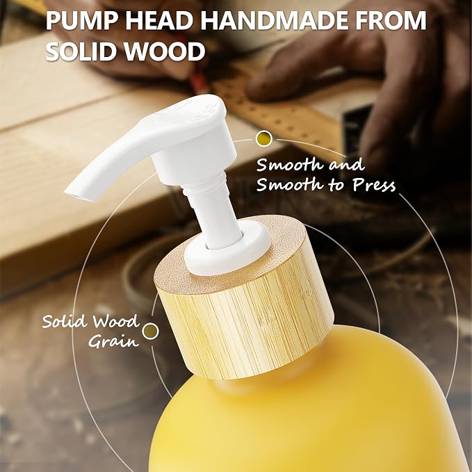 Cisily Kitchen Dish Soap Dispenser Set with 2 Pack 16.9oz Amber Glass Bottle and Sponge Holder, Dish Soap Dispensers with Adjustable Sponge Holder, Vintage Hand and Dish Soap Dispensers Set