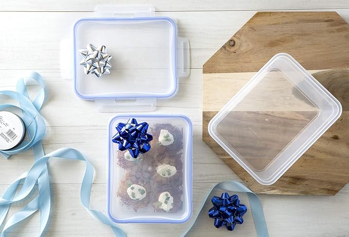 Snapware Plastic Total Solution (3-Pack, 8.5-Cup) Food Storage Containers | Meal prep containers with plastic BPA-free lids with 4 locking tabs, microwave, dishwasher, & freezer safe