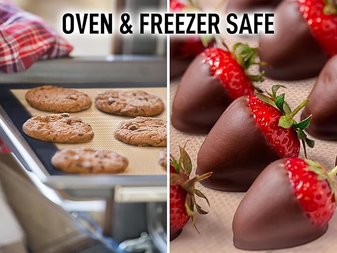 Zulay Kitchen Silicone Baking Mat Sheet Set - Reusable Baking Mat Nonstick - Half Sheet Baking Mat For Oven (Black, 1 Pack)